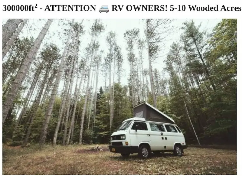 blind ad example recreational vehicle