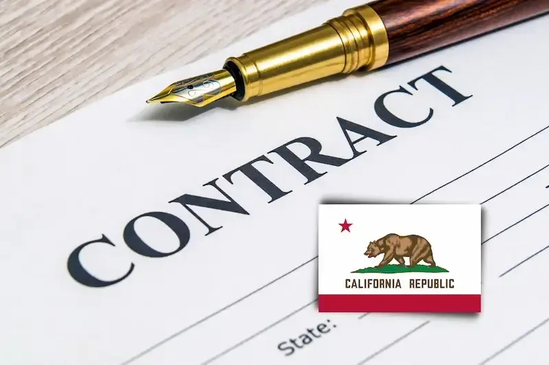 Purchase agreement with the California state emblem.