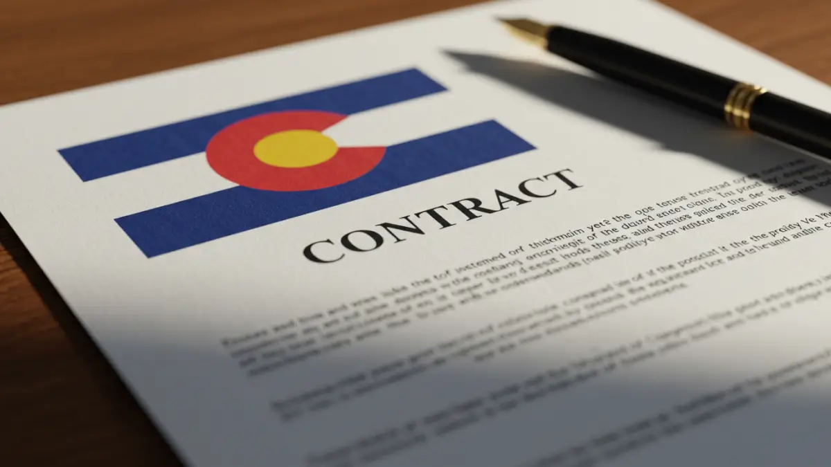 Fountain pen on a Colorado real estate contract form