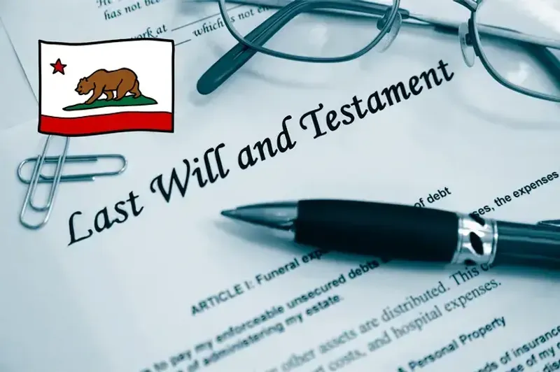 Inheritance papers with the California state emblem.