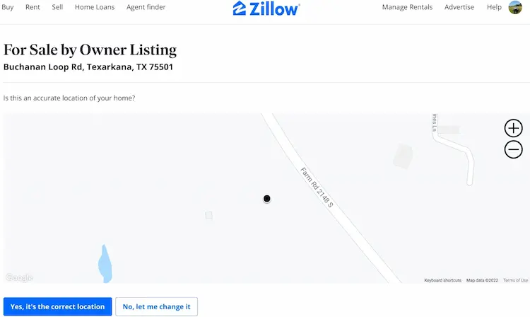 for sale by owner listing location