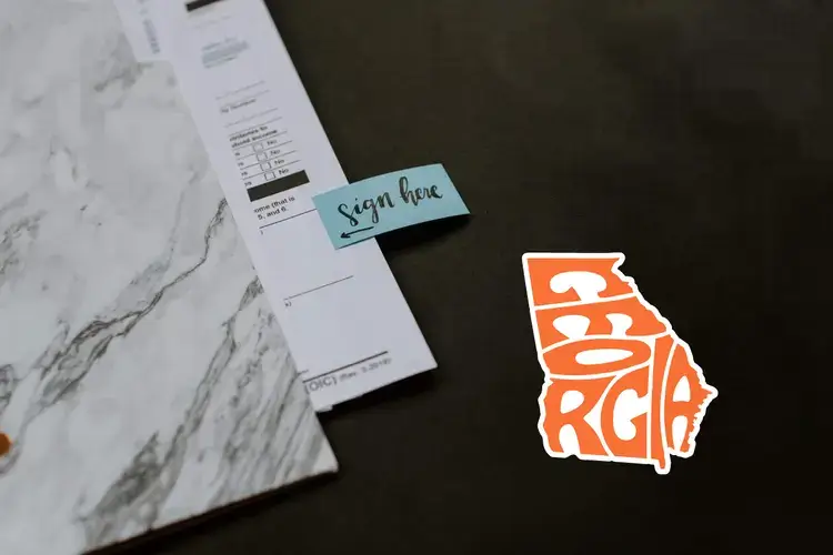 For sale by owner documents with Georgia logo.