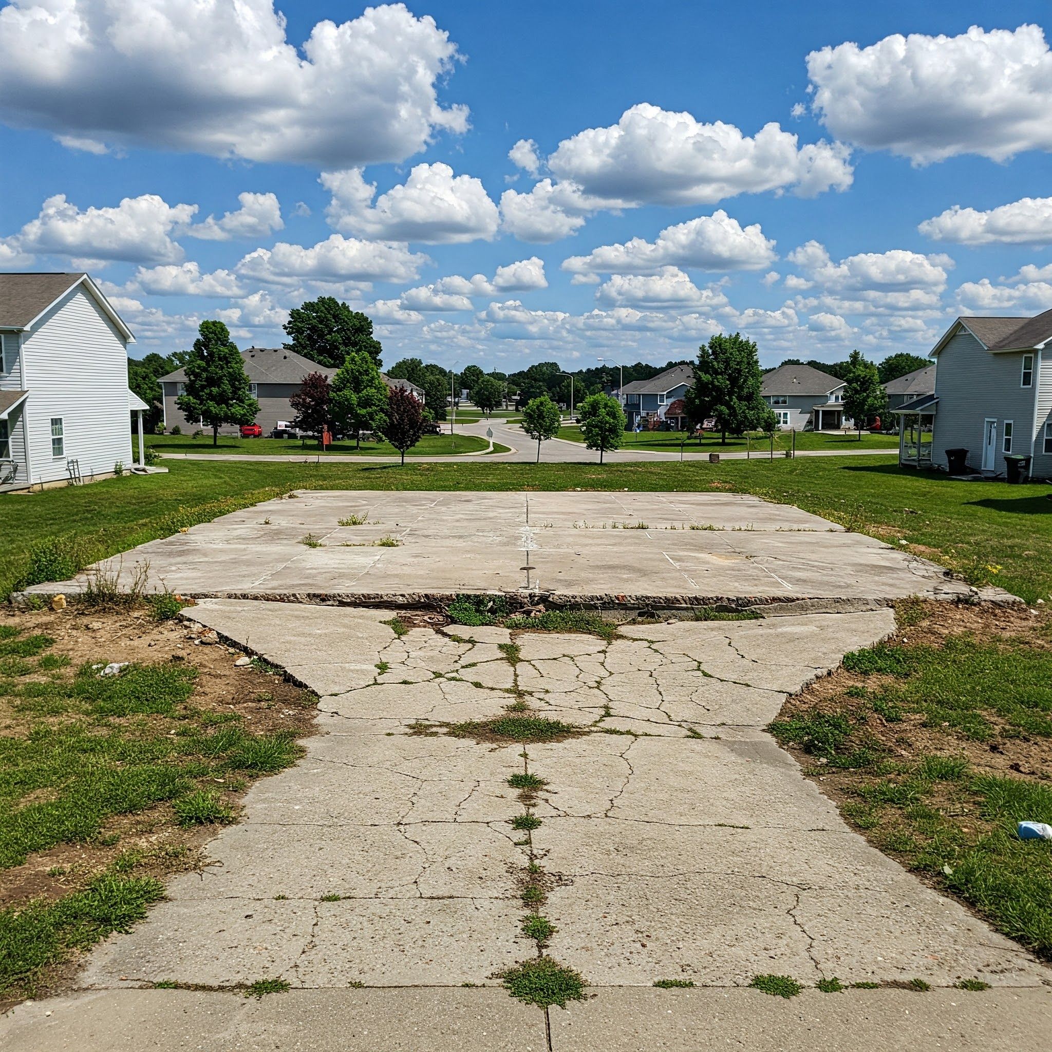 Concrete slab after tornado