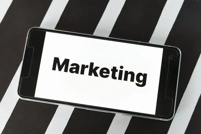 Phone with Marketing on the screen