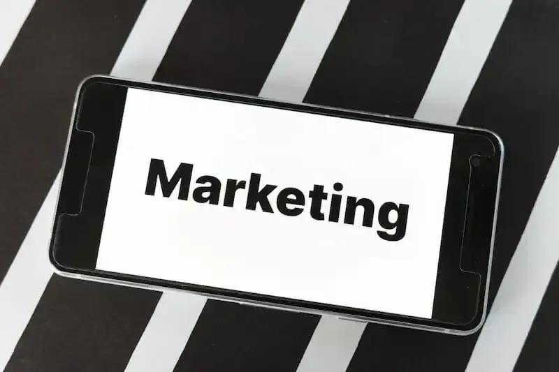 Phone with Marketing on the screen