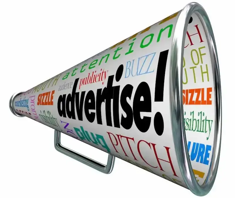 Road sign that says Advertisement