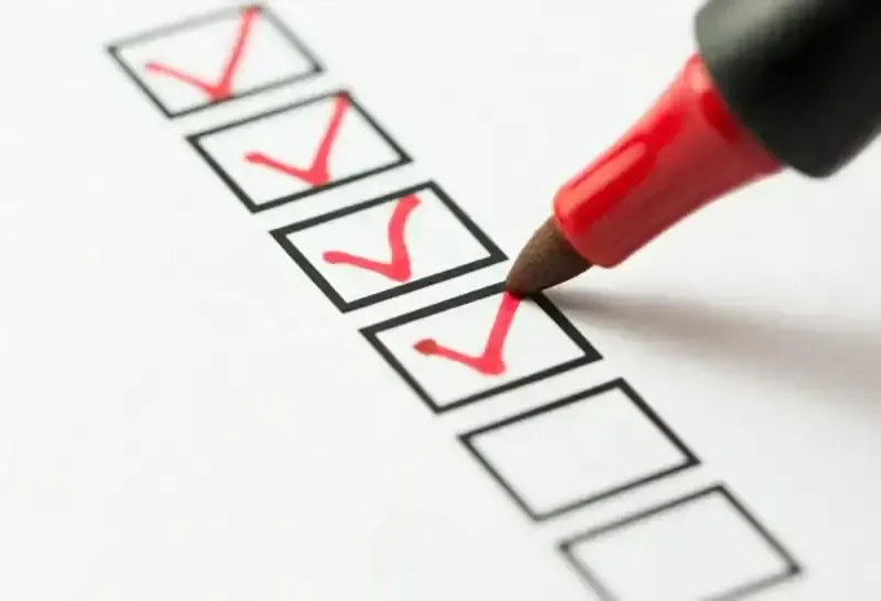 Red pen marking checklist