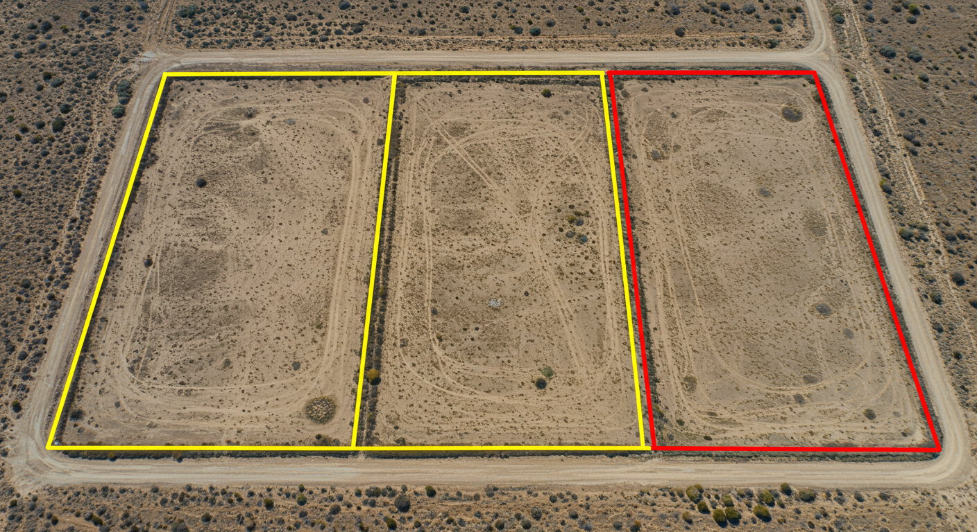 Agricultural land split into three pieces