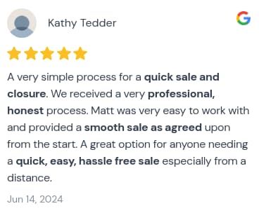 Review from Kathy Tedder praising Sell Now Land Buyers