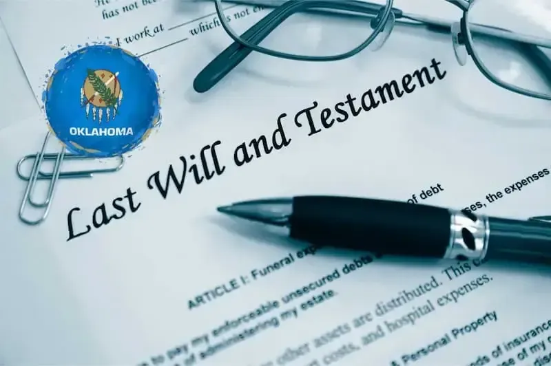 Inheritance document and pen with Oklahoma state emblem
