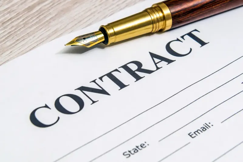 Fountain pen on a TREC contract form
