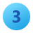 number three blue background