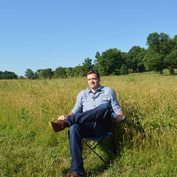 Matt Bowyer sitting in lawn chair in Austin, TX